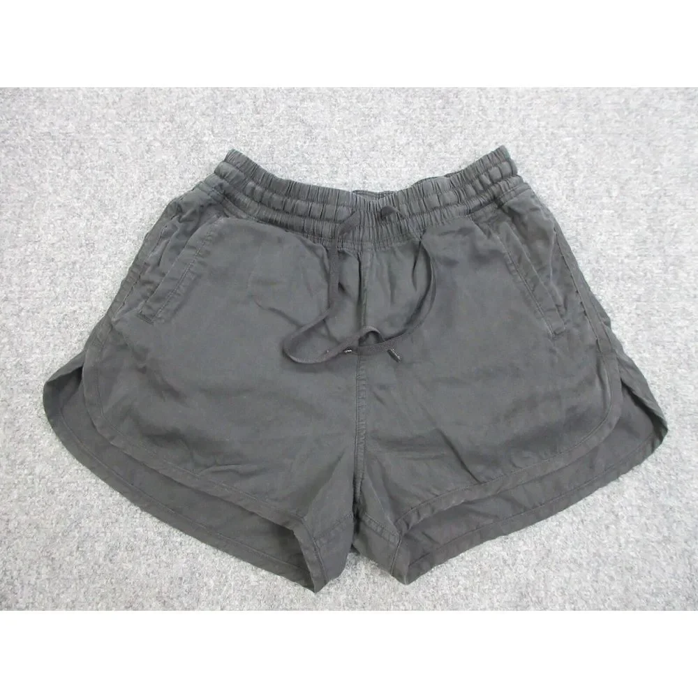 Lululemon Shorts Womens 4 Black Athletic Running Gym Drawstring Logo 26x12‎